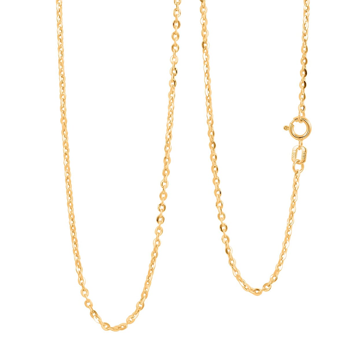 Doorbuster 1.5mm Rolo Chain Necklace in 18K Yellow Gold 1.4 Grams 18 Inches image number 0