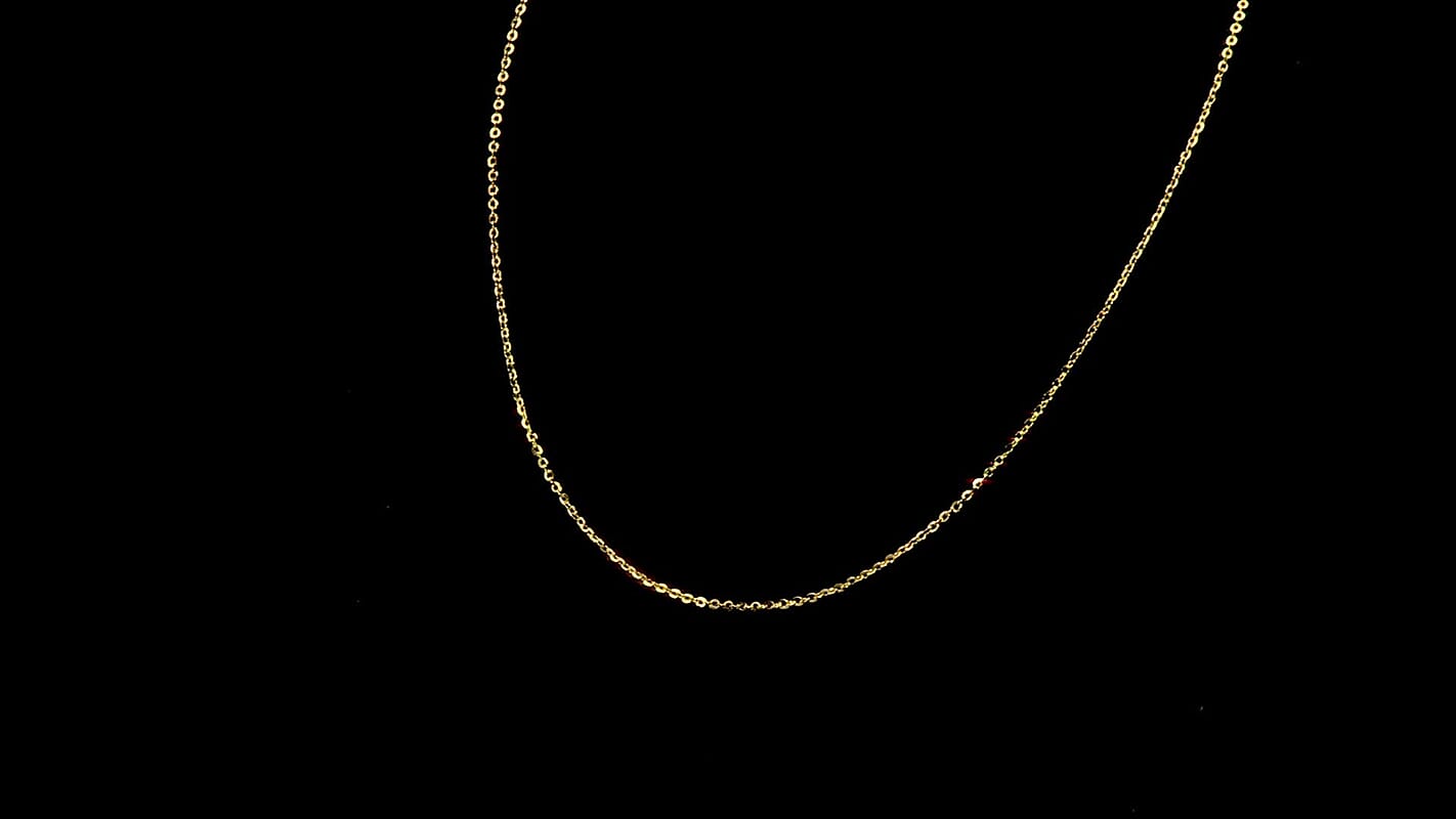 1.5mm Rolo Chain Necklace in 18K Yellow Gold 1.4 Grams 18 Inches