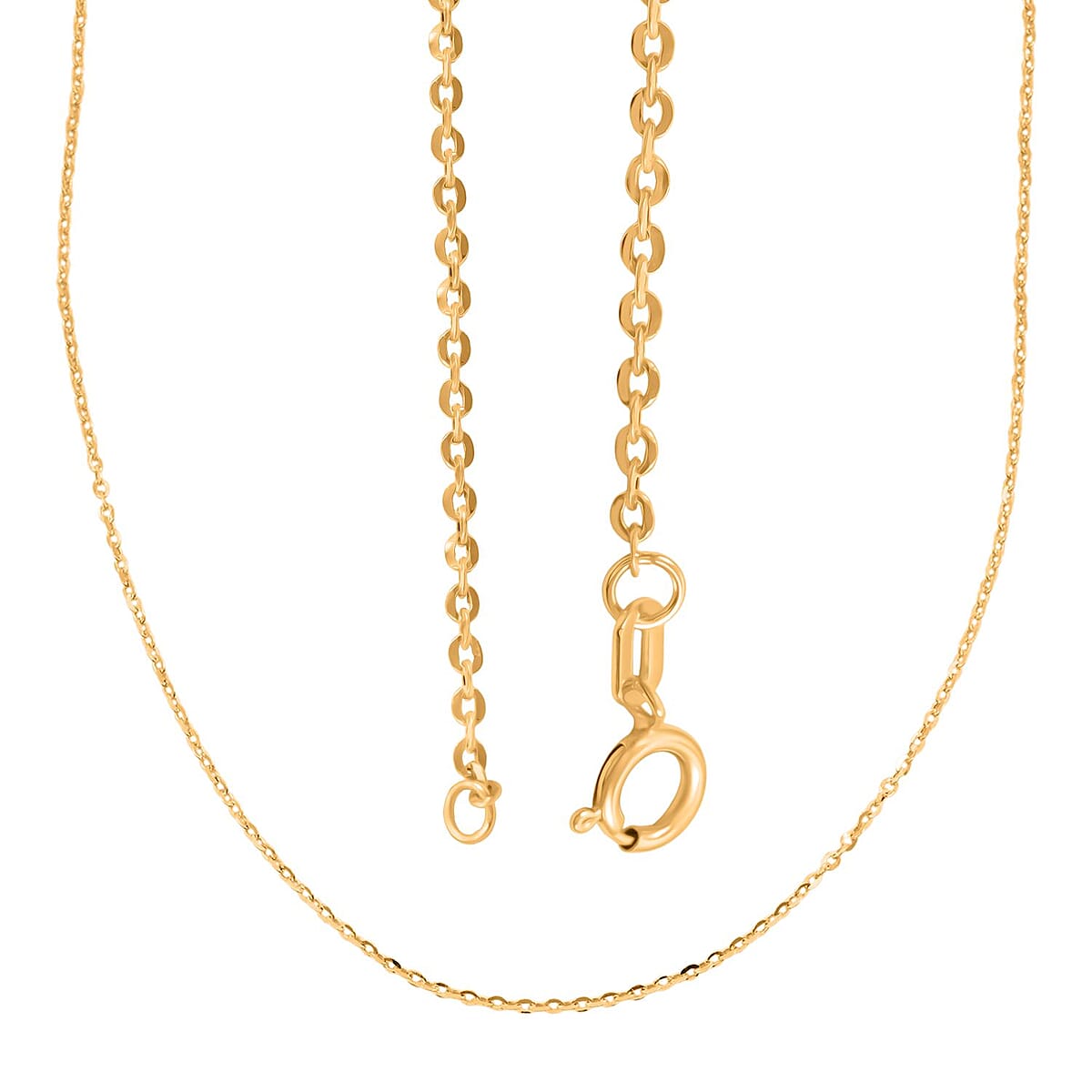 Doorbuster 1.5mm Rolo Chain Necklace in 18K Yellow Gold 1.4 Grams 18 Inches image number 4