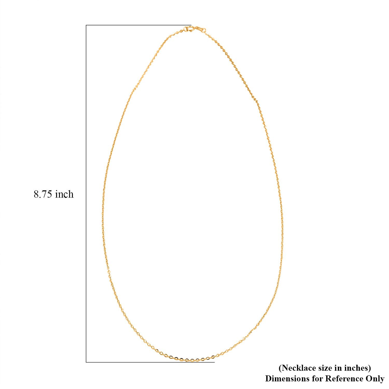 1.5mm Rolo Chain Necklace in 18K Yellow Gold 1.4 Grams 18 Inches