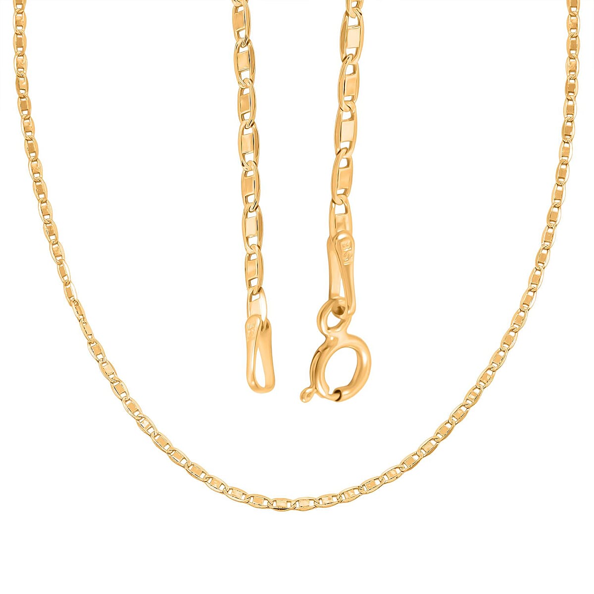 Doorbuster 1.8mm Valentino Chain Necklace in 18K Yellow Gold 1.7 Grams 20 Inches image number 4