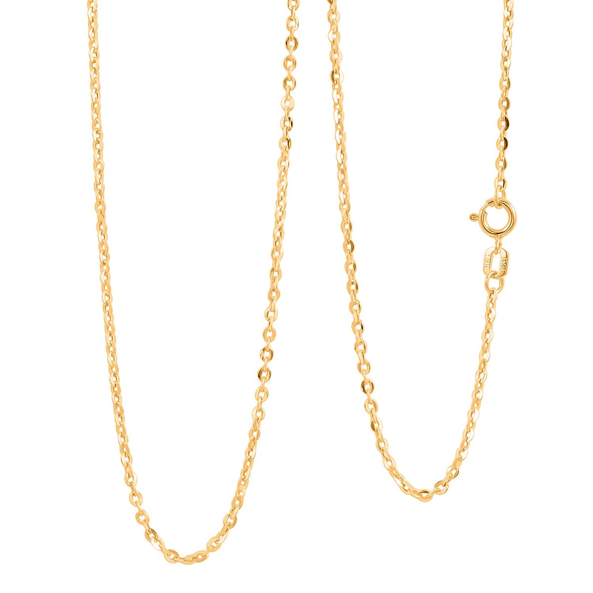 Doorbuster 1.5mm Rolo Chain Necklace in 18K Yellow Gold 1.6 Grams 20 Inches image number 0