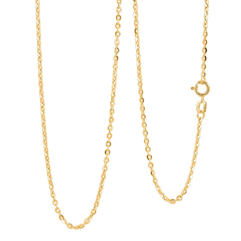  1.5mm Rolo Chain Necklace in 18K Yellow Gold 1.6 Grams 20 Inches
