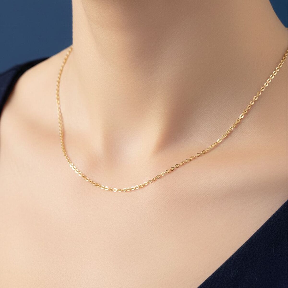 Doorbuster 1.5mm Rolo Chain Necklace in 18K Yellow Gold 1.6 Grams 20 Inches image number 2