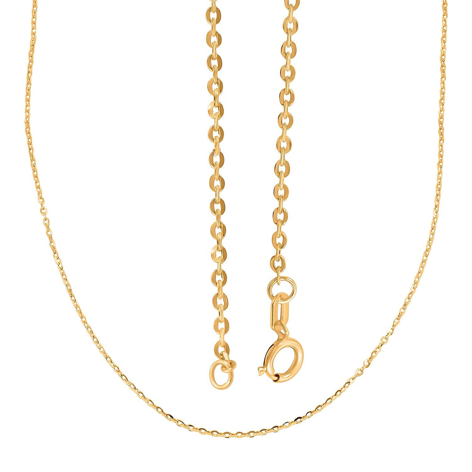 1.5mm Rolo Chain Necklace in 18K Yellow Gold 1.6 Grams 20 Inches