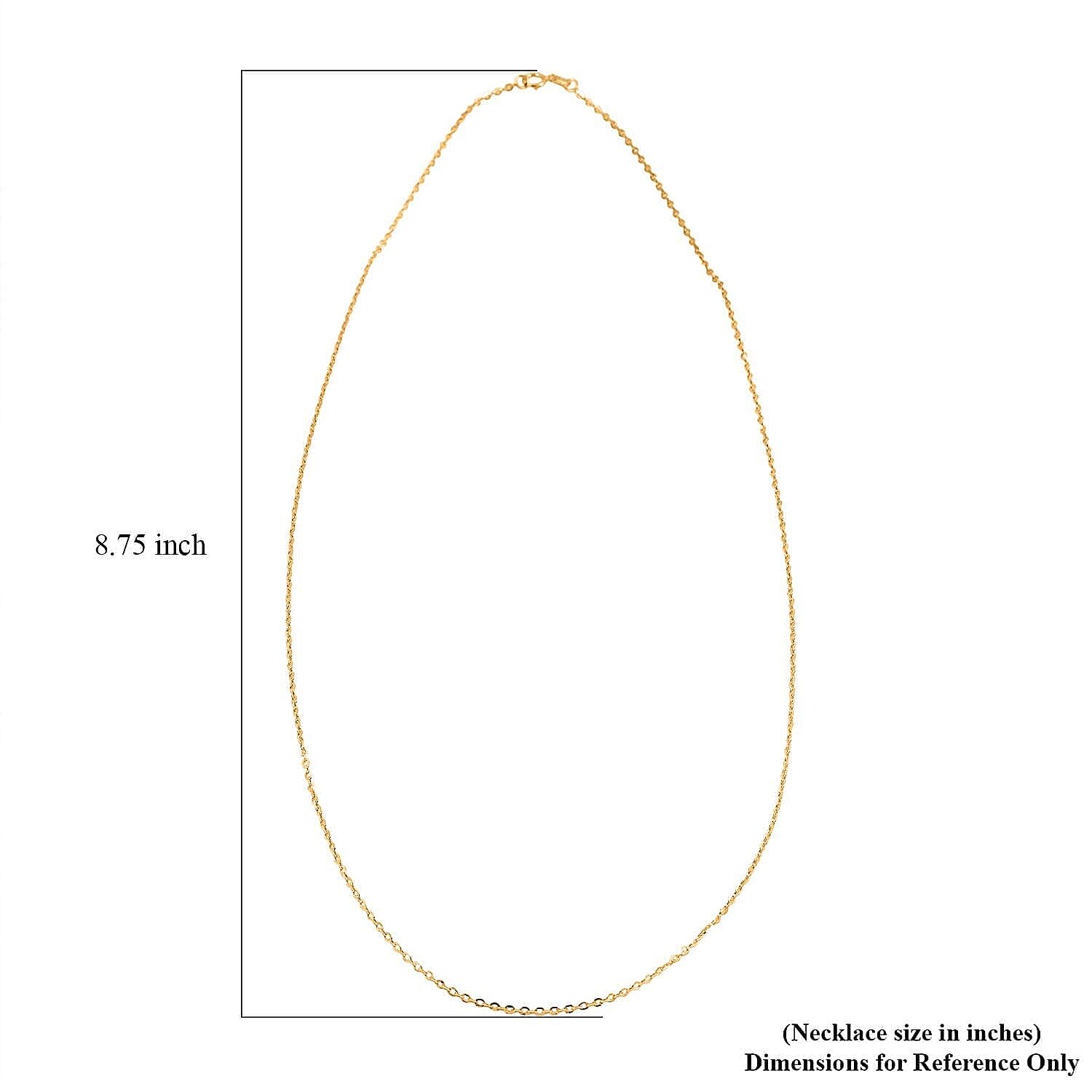 1.5mm Rolo Chain Necklace in 18K Yellow Gold 1.6 Grams 20 Inches