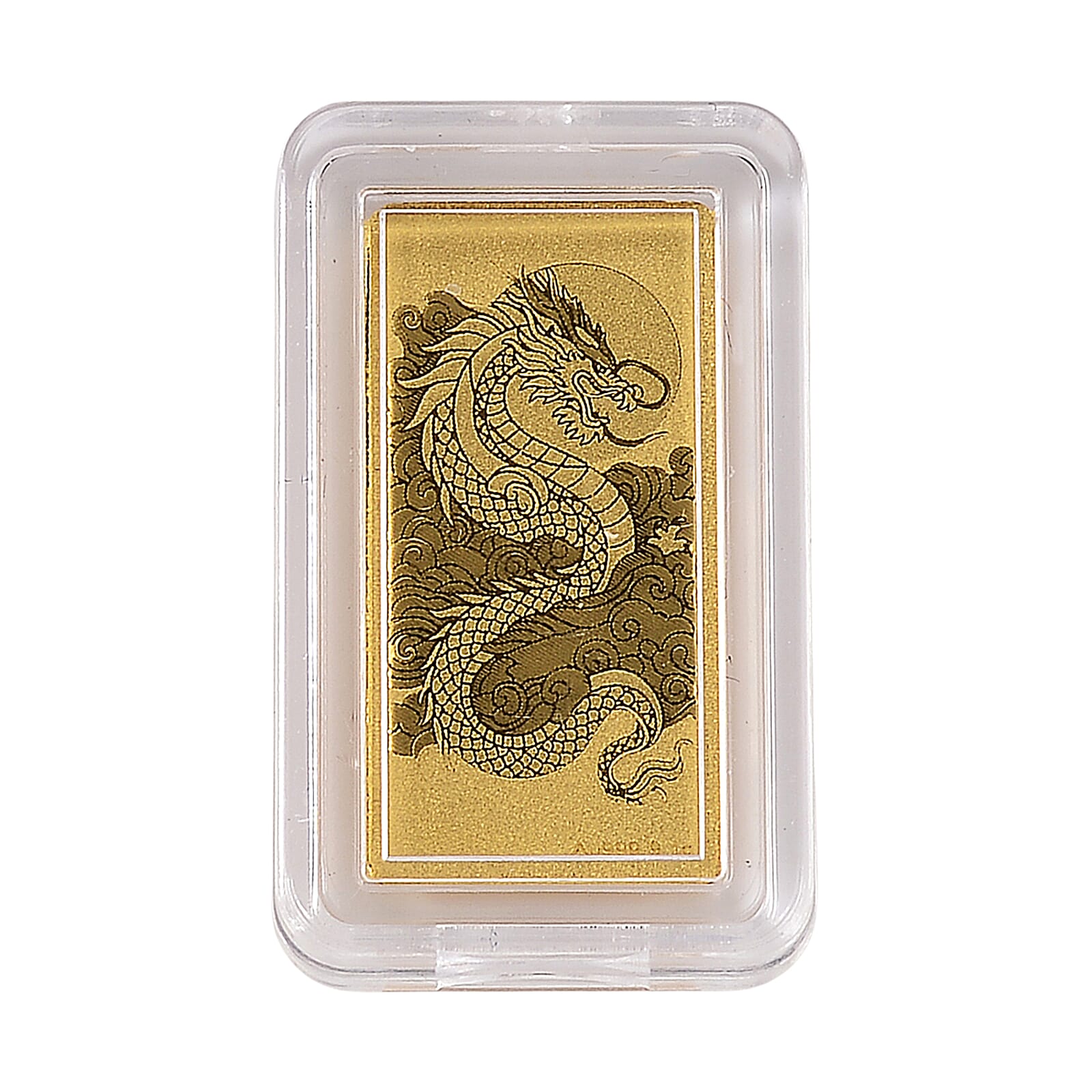 24K Yellow Gold Dragon Emboss Bar (10x20x0.23mm) 1gram