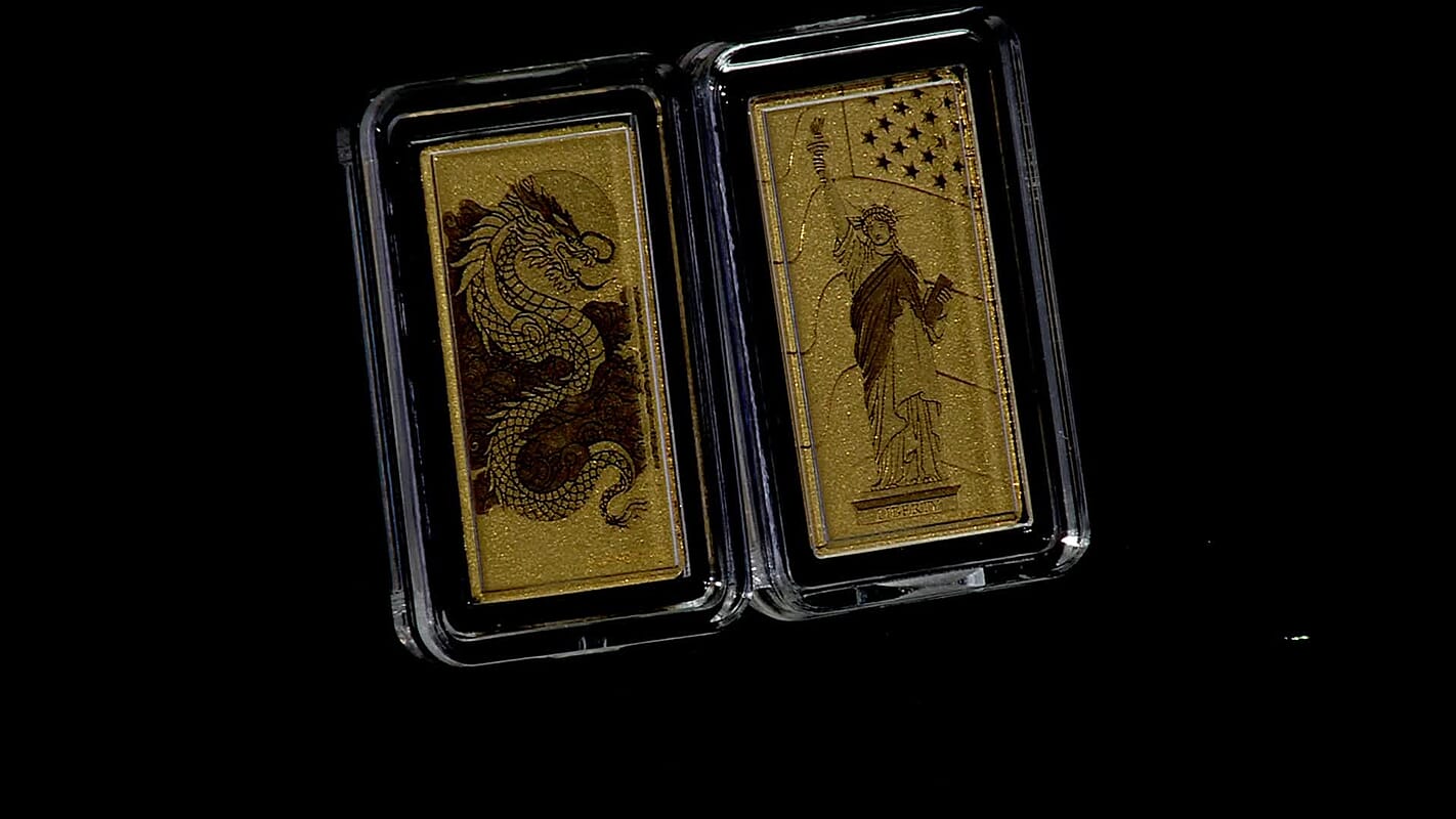 24K Yellow Gold Dragon Emboss Bar (10x20x0.23mm) 1gram