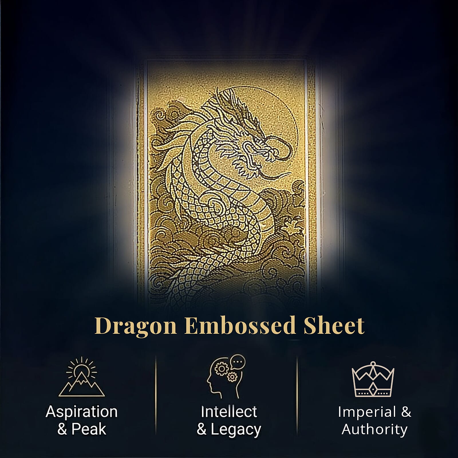 24K Yellow Gold Dragon Emboss Bar (10x20x0.23mm) 1gram