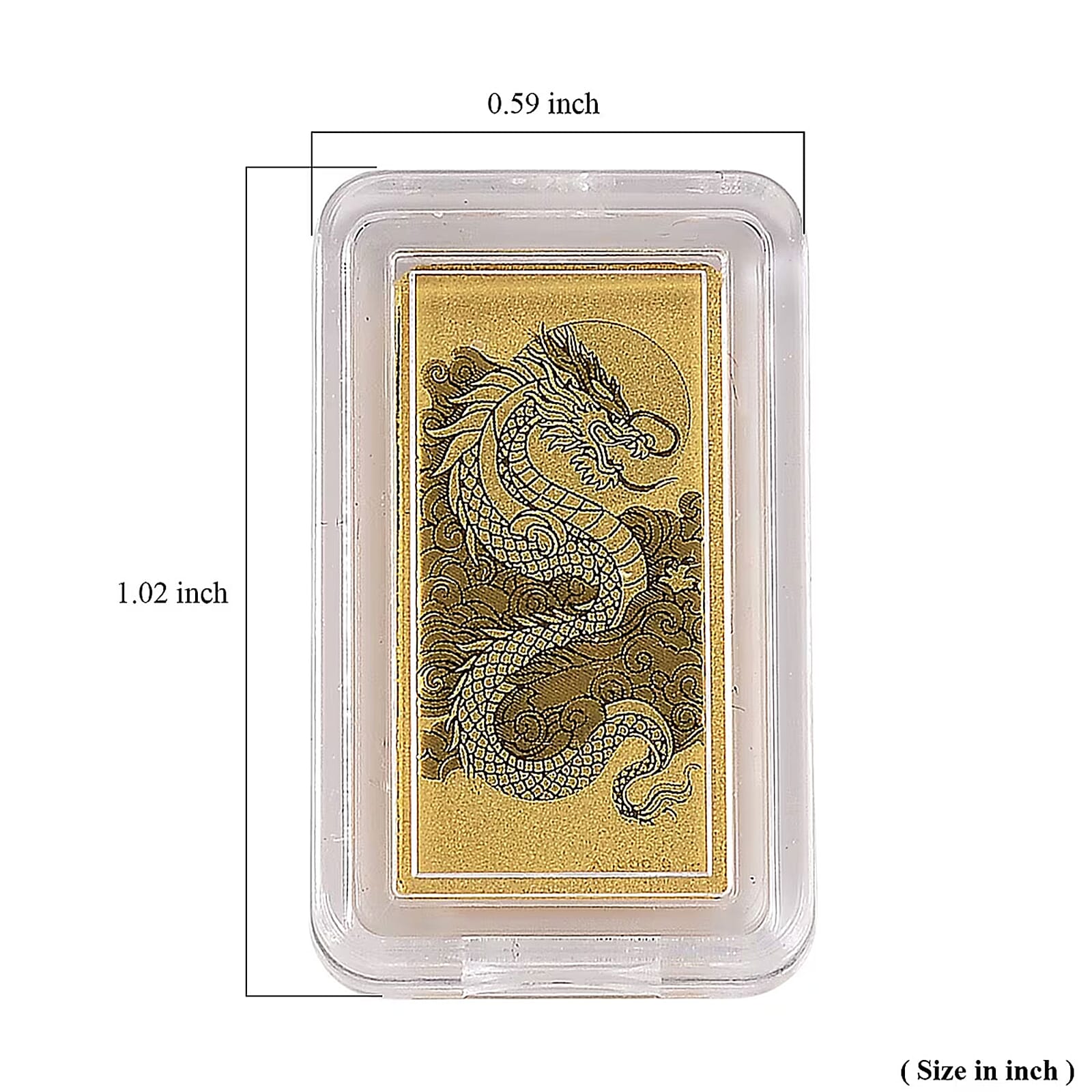 24K Yellow Gold Dragon Emboss Bar (10x20x0.23mm) 1gram
