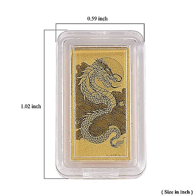 24K Yellow Gold Dragon Emboss Bar (10x20x0.23mm) 1gram