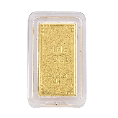 24K Yellow Gold Dragon Emboss Bar (10x20x0.23mm) 1gram