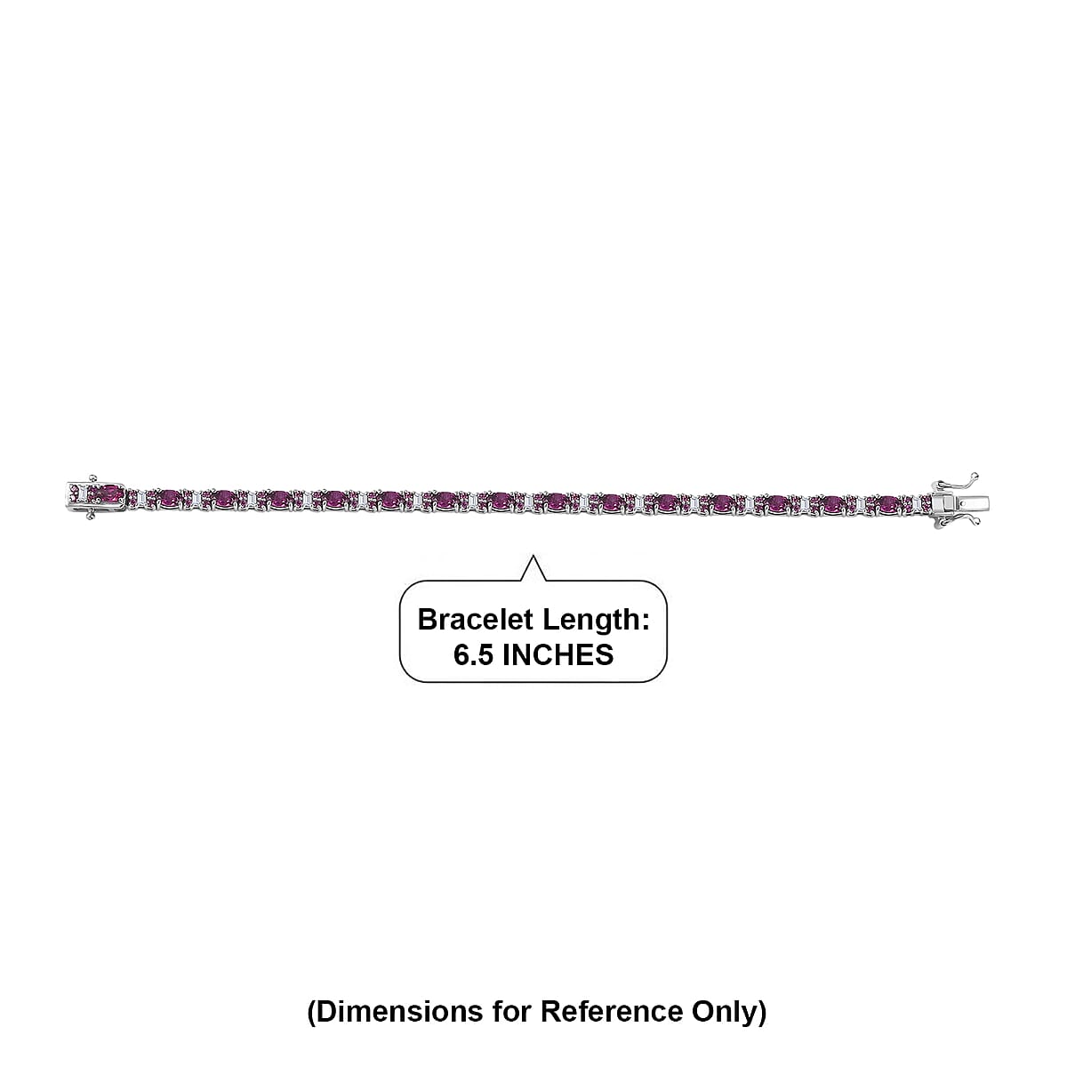 D'Joy Radiant Ember Garnet and Moissanite 6.50 ctw Bracelet in Rhodium Over Sterling Silver (6.50 In) image number 4