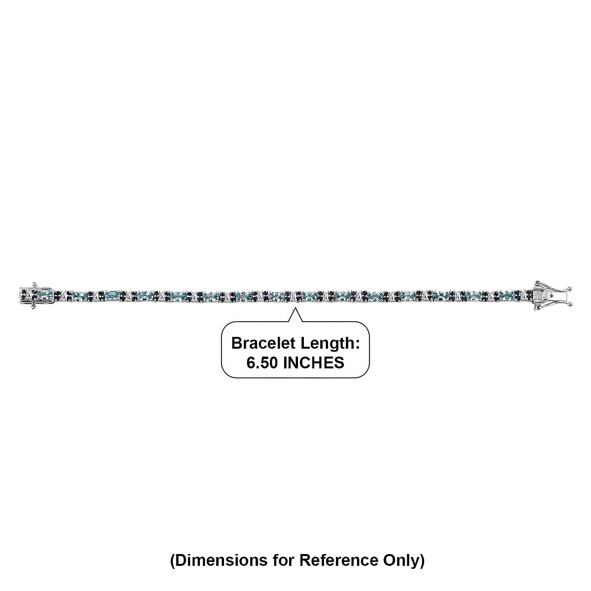 D'Joy Cambodian Blue Zircon and Multi Gemstone 7.40 ctw Eternal Line Radiance Bracelet in Rhodium Over Sterling Silver (6.50 In) image number 4
