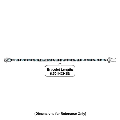 D'Joy Cambodian Blue Zircon and Multi Gemstone 7.40 ctw Eternal Line Radiance Bracelet in Rhodium Over Sterling Silver (6.50 In)