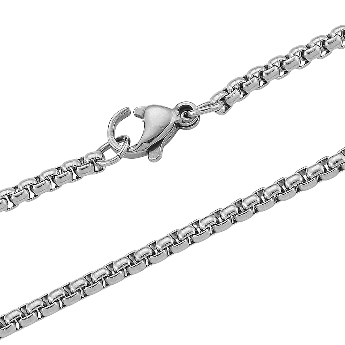 Pebble Surface Cross Pendant Necklace in Stainless Steel 23.5 Inches image number 4