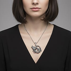 Dragon Pendant Necklace in Stainless Steel 23.5 Inches