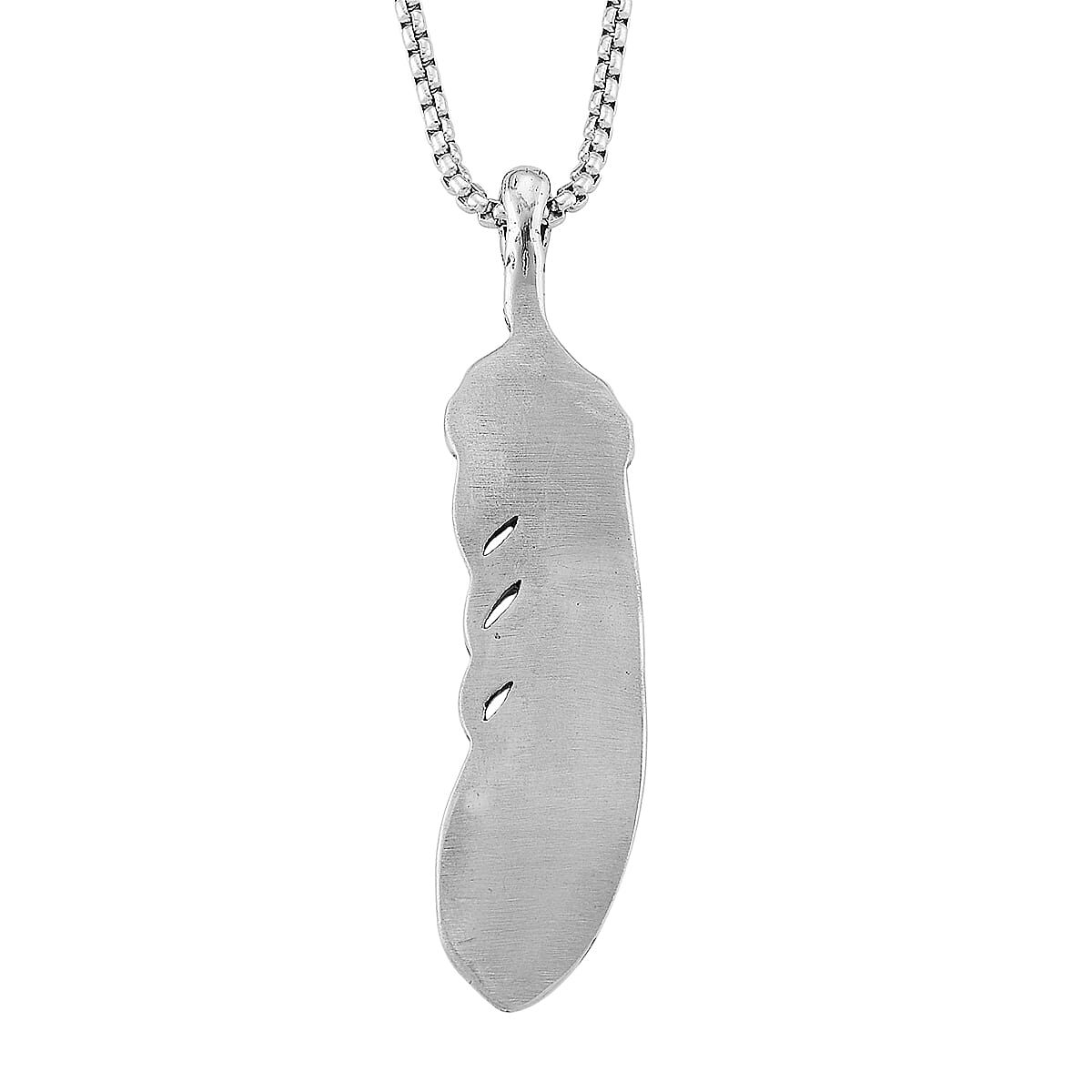 Blue Howlite 0.30 ctw Feather Necklace in ION Plated YG and Stainless Steel 23.5 Inches image number 4