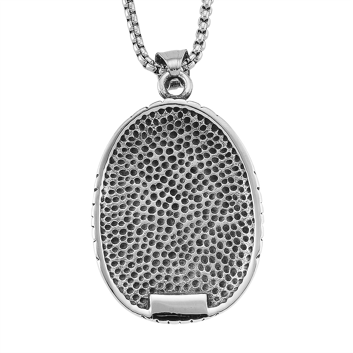 Blue Howlite 0.50 ctw Winged Scarab Necklace in Stainless Steel 23.5 Inches image number 4