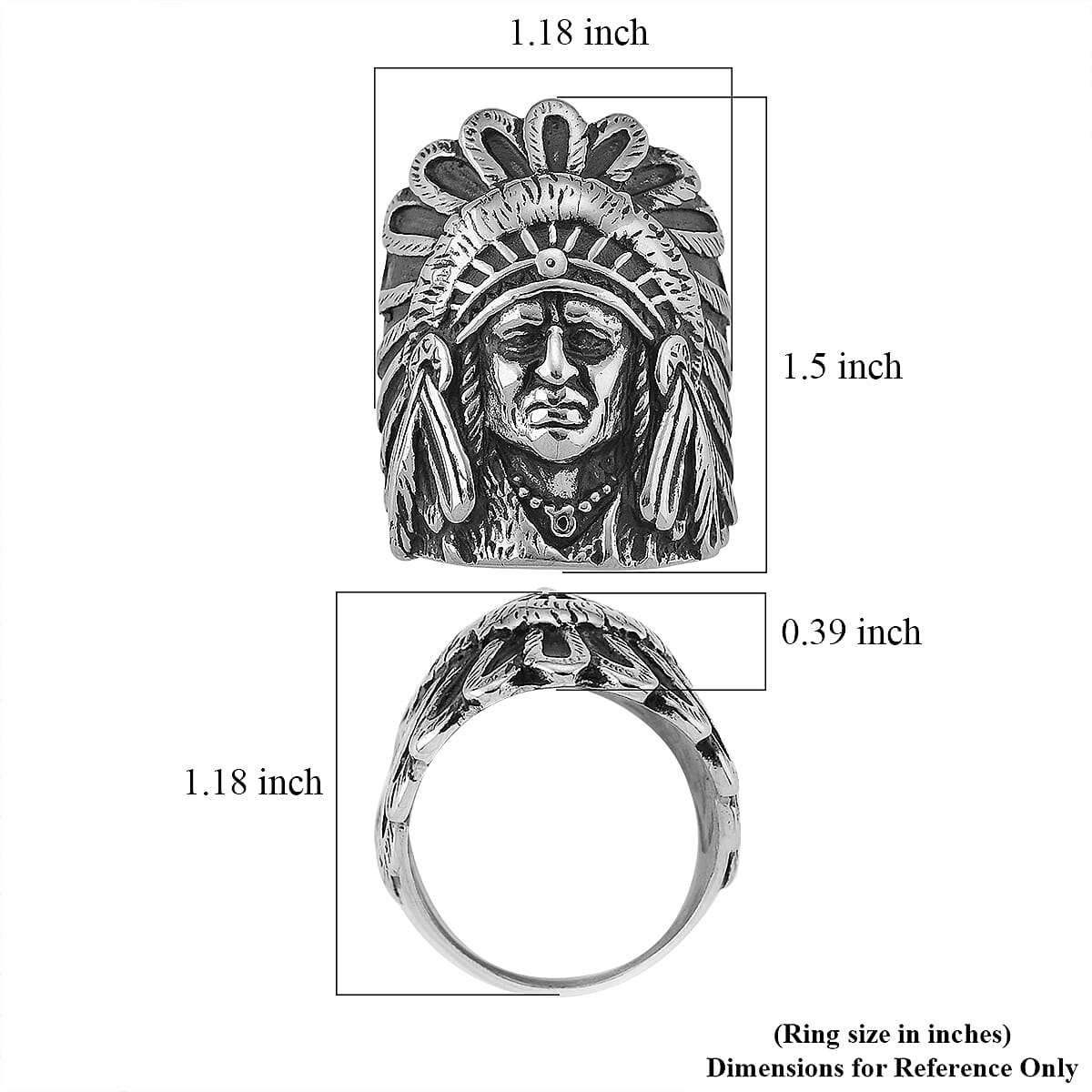 Chief Men's Ring in Stainless Steel (Size 10.0)