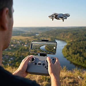 Dual-Camera Optical Flow Obstacle Avoidance Aerial Drone - Gray