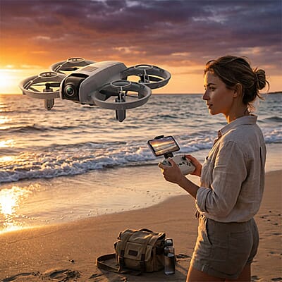 Dual-Camera Optical Flow Obstacle Avoidance Aerial Drone - Gray