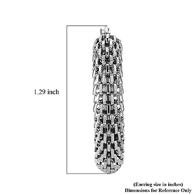 Chainlink Mesh Hoop Earrings in Stainless Steel