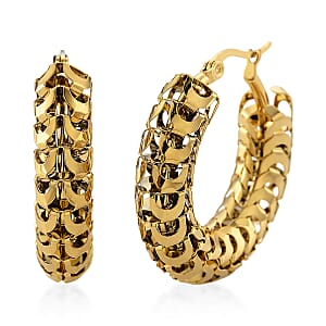Hoop Earrings in ION Plated YG Stainless Steel