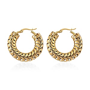 Hoop Earrings in ION Plated YG Stainless Steel