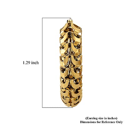Cuban Link Hoop Earrings in ION Plated YG Stainless Steel