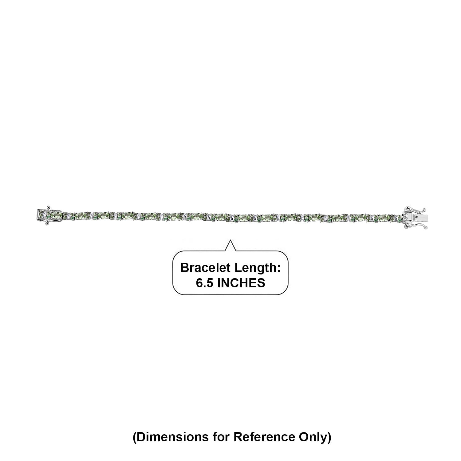 D'Joy Tsavorite Garnet and Moissanite 5.60 ctw Eternal Line Radiance Bracelet in Rhodium Over Sterling Silver (6.50 In)