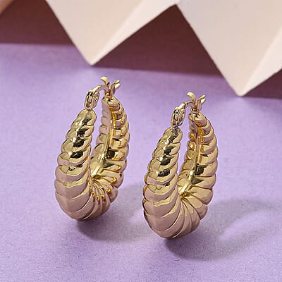 Hoop Earrings in ION Plated YG Stainless Steel