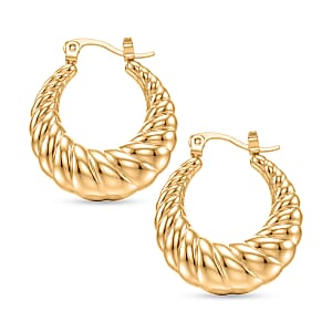 Hoop Earrings in ION Plated YG Stainless Steel