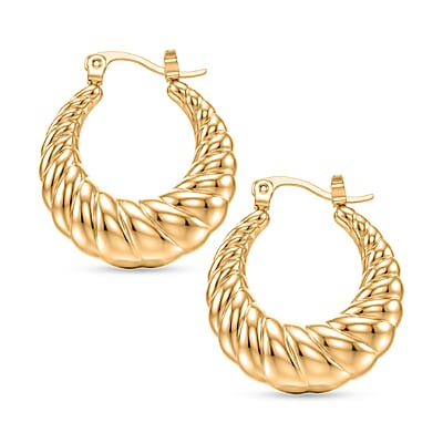 Hoop Earrings in ION Plated YG Stainless Steel