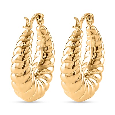 Hoop Earrings in ION Plated YG Stainless Steel