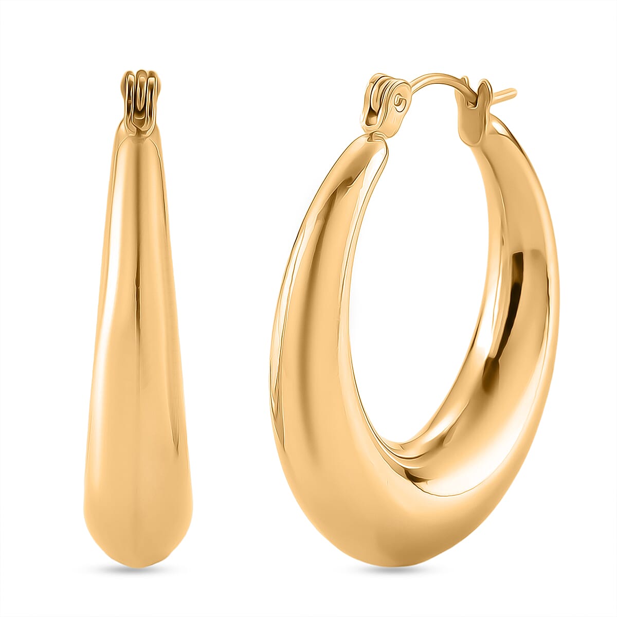 Classic Hoop Earrings in ION Plated YG Stainless Steel