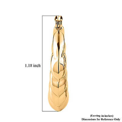 Chunky Sculpted Hoop Earrings in ION Plated YG Stainless Steel