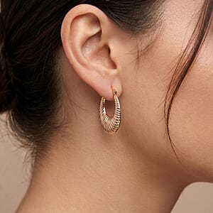 Hoop Earrings in ION Plated YG Stainless Steel