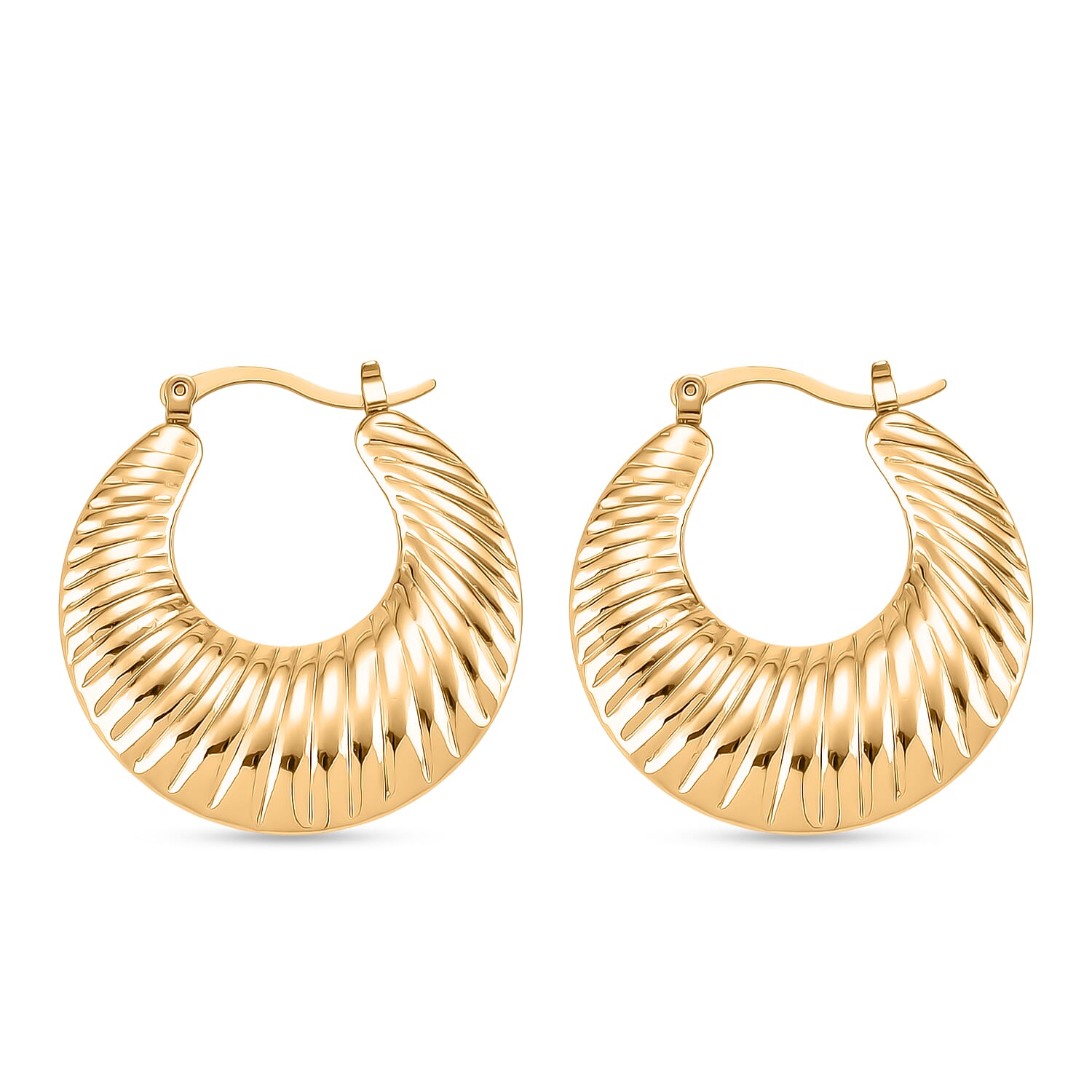 Hoop Earrings in ION Plated YG Stainless Steel