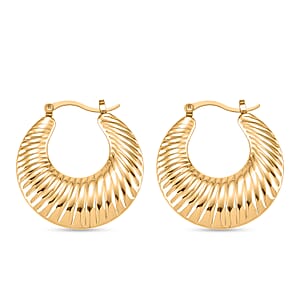 Hoop Earrings in ION Plated YG Stainless Steel