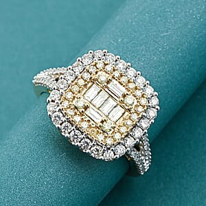 Ankur Treasure Chest Natural Yellow Diamond, White Diamond Ring in 14K Yellow Gold 1.00 ctw (Size 10.0)