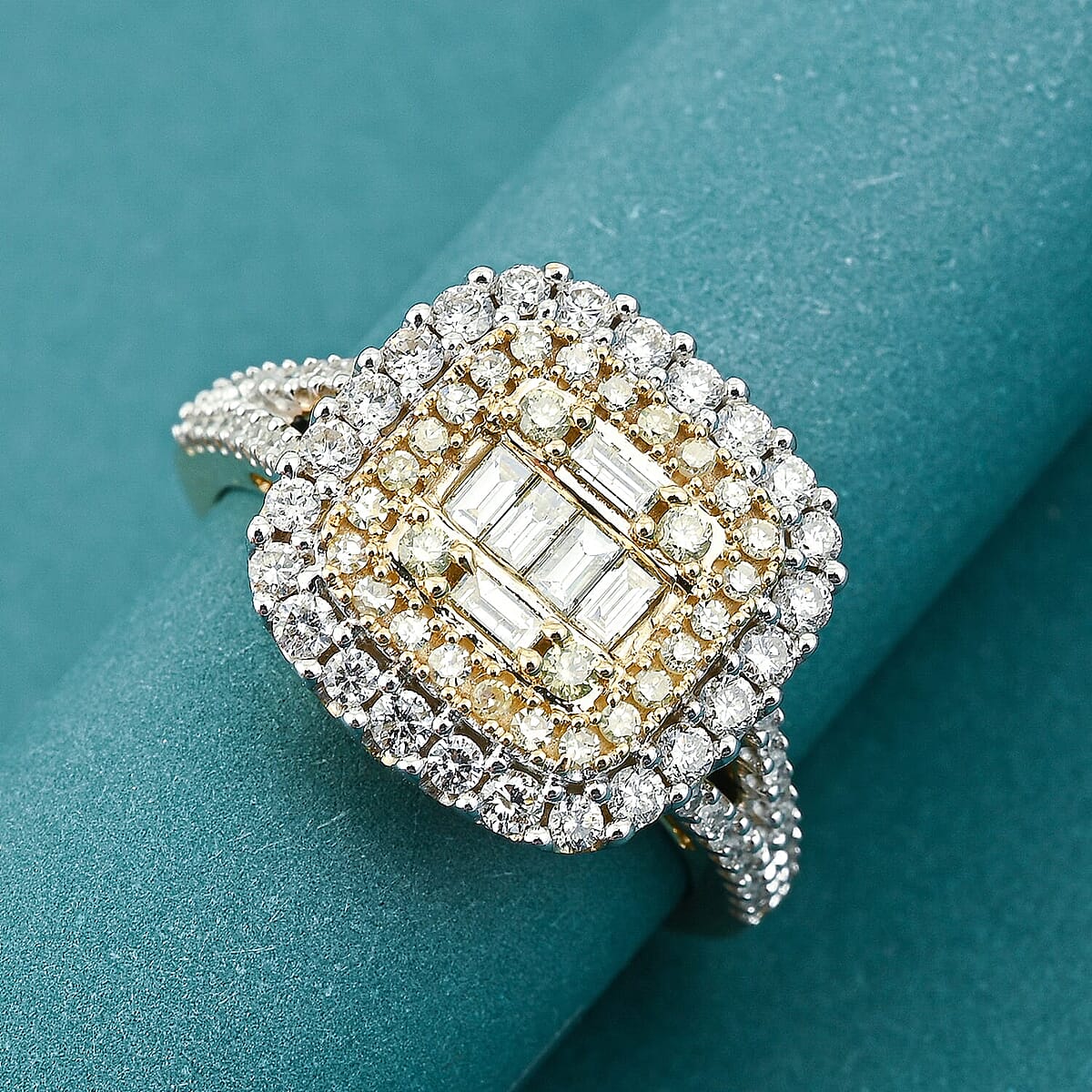 Ankur Treasure Chest Natural Yellow Diamond, White Diamond Ring in 14K Yellow Gold 1.00 ctw (Size 10.5) image number 1