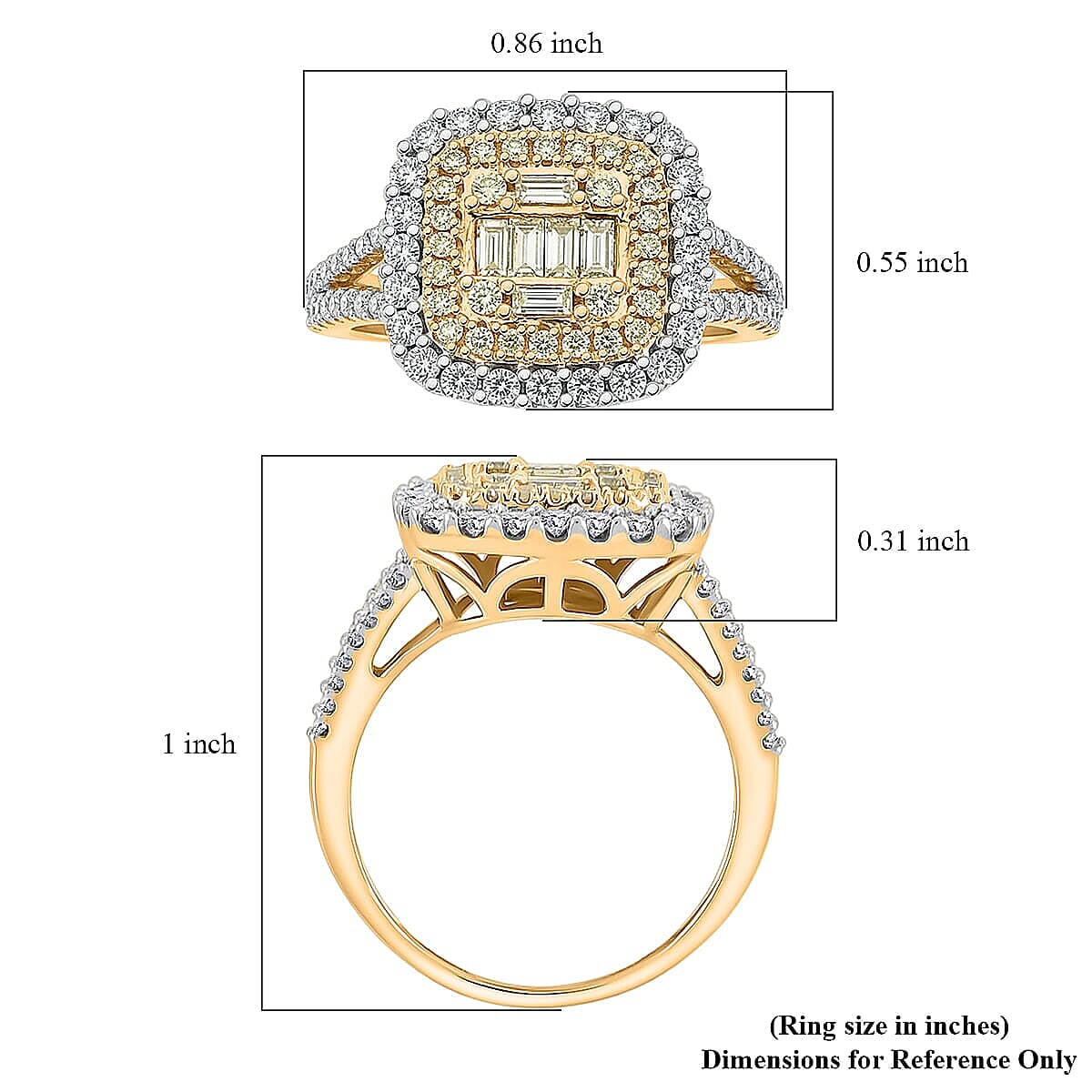 Ankur Treasure Chest Natural Yellow Diamond, White Diamond Ring in 14K Yellow Gold 1.00 ctw (Size 10.5) image number 5