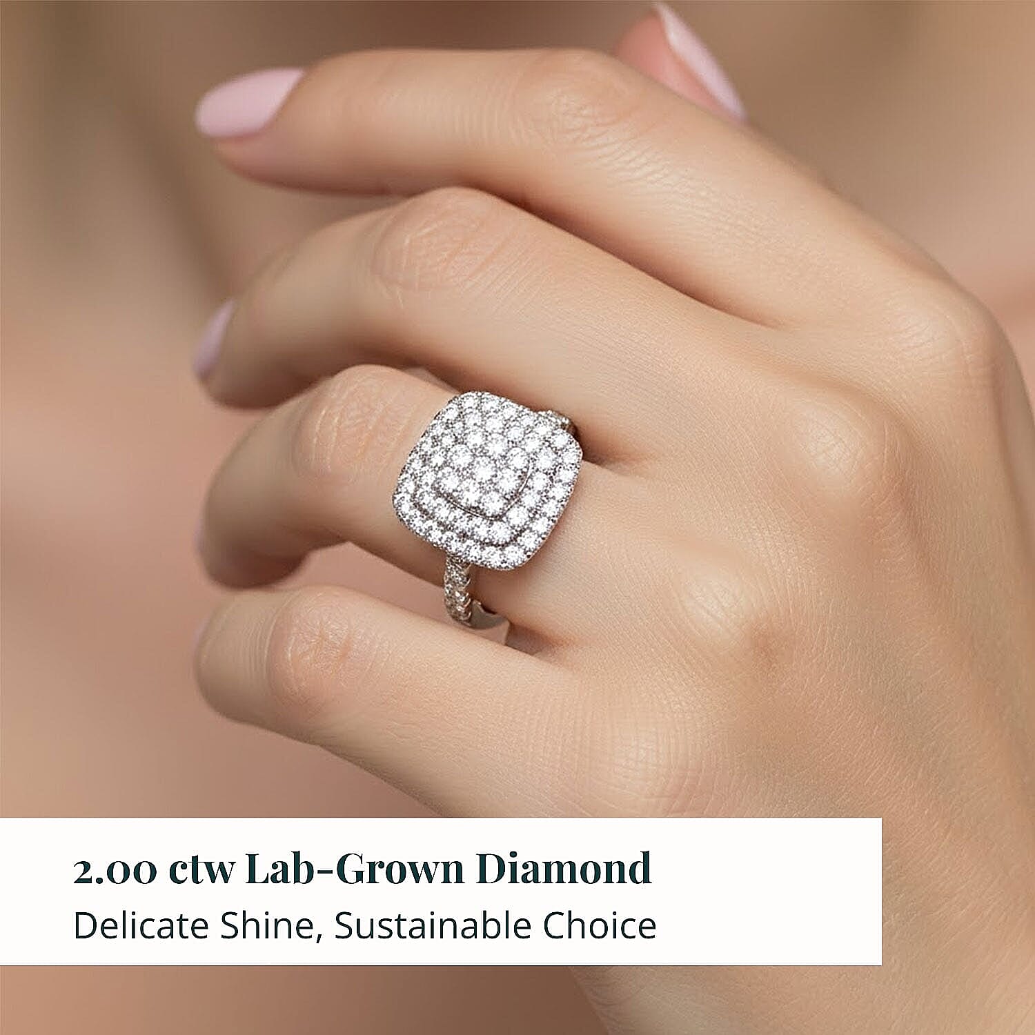 Luxuriant Lab Grown Diamond G VS 2.00 ctw Ring in Sterling Silver (Size 10.0)