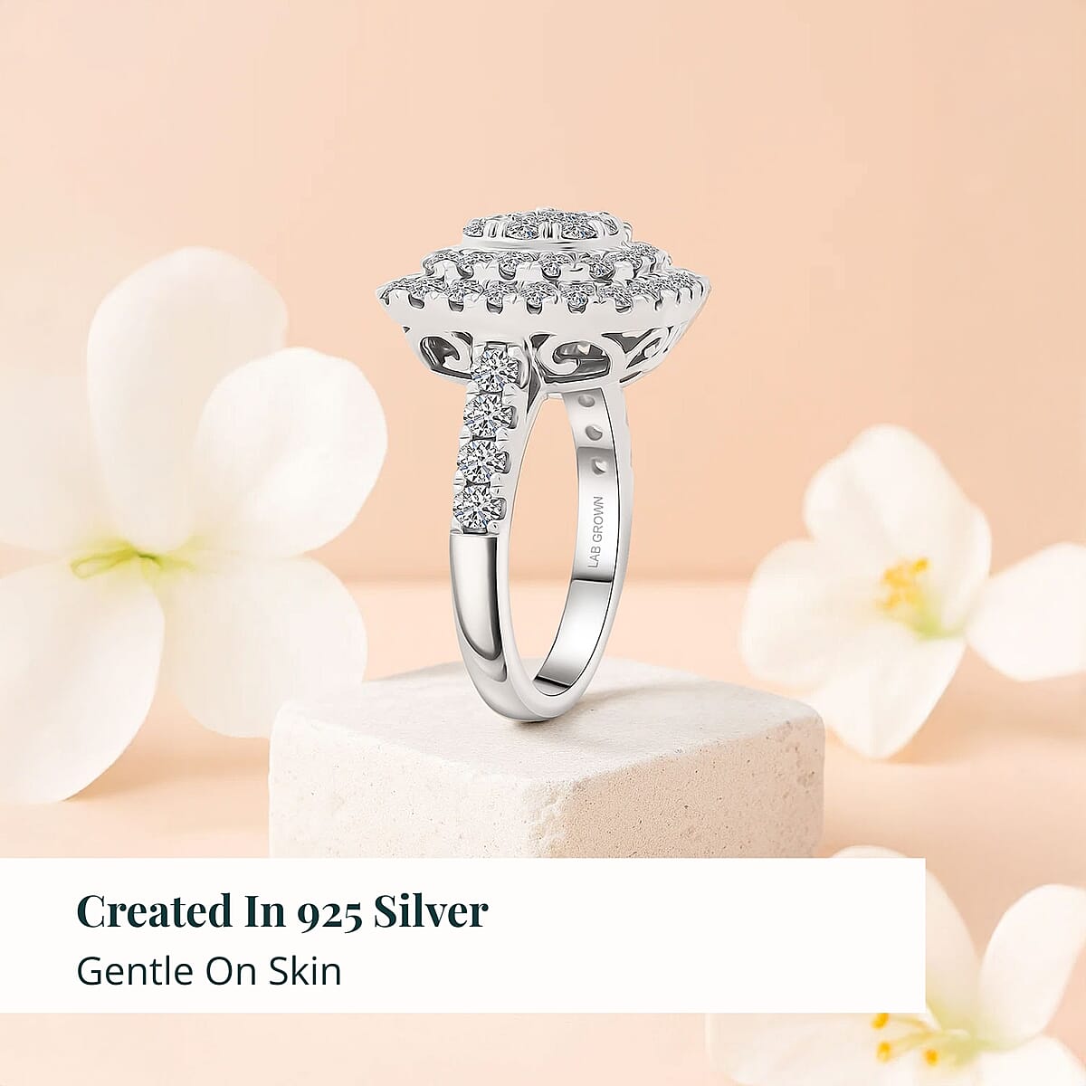 Luxuriant Lab Grown Diamond G VS 2.00 ctw Ring in Sterling Silver (Size 10.0) image number 2