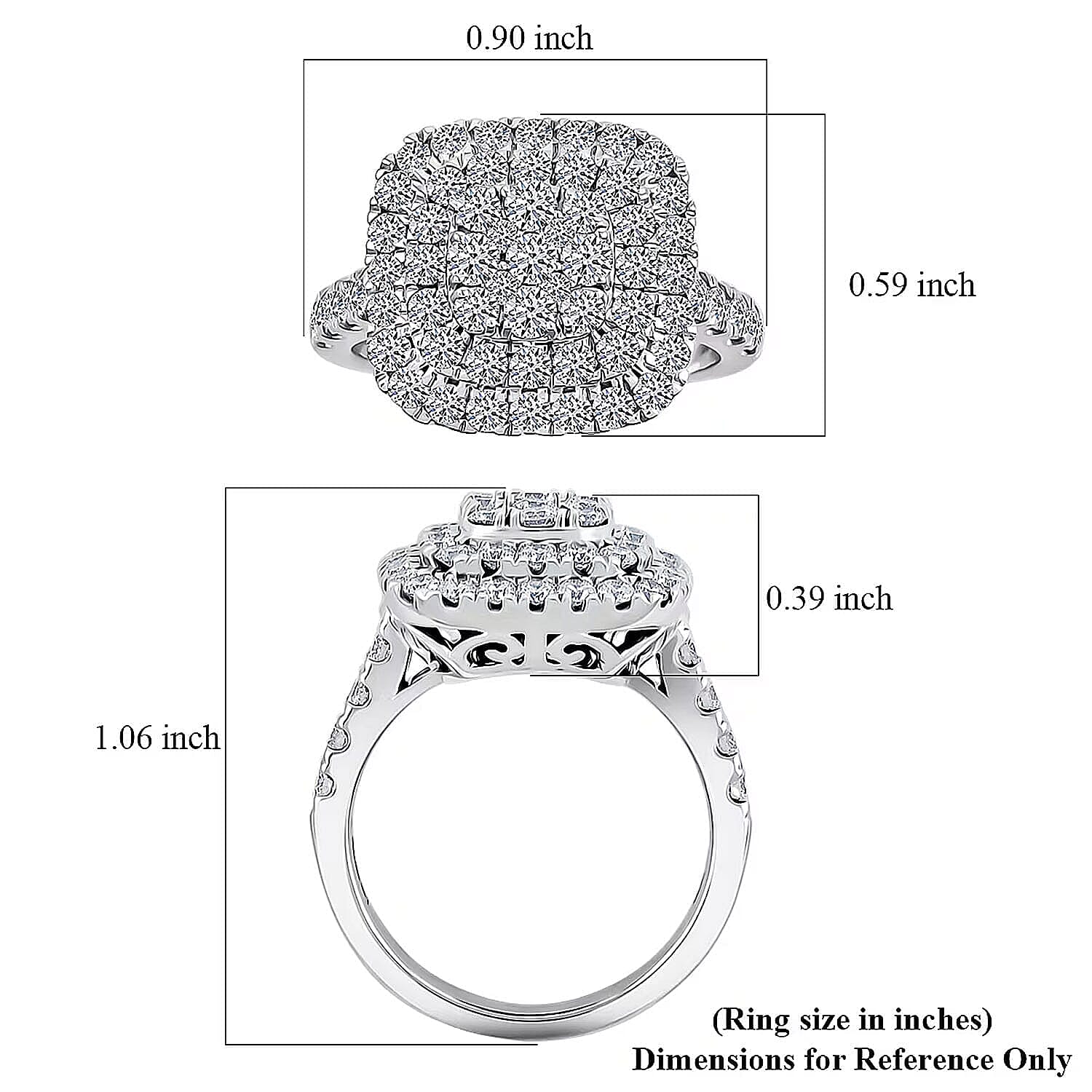Luxuriant Lab Grown Diamond G VS 2.00 ctw Ring in Sterling Silver (Size 10.0)