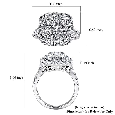 Luxuriant Lab Grown Diamond G VS 2.00 ctw Ring in Sterling Silver (Size 10.0)