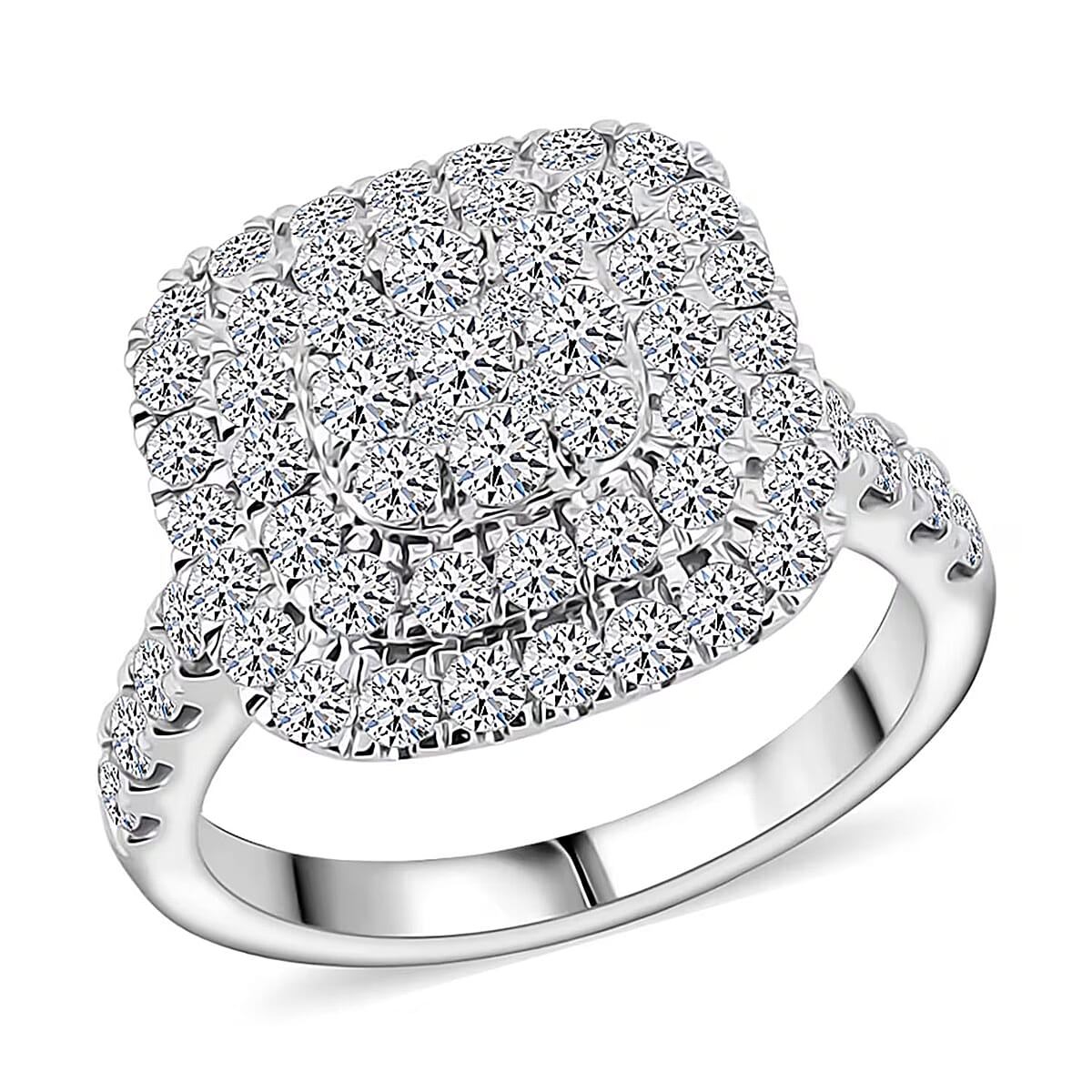 Luxuriant Lab Grown Diamond Ring in Sterling Silver 2.00 ctw (Size 8.0) (G VS) image number 0