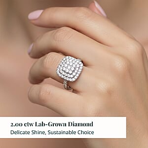 Luxuriant Lab Grown Diamond Ring in Sterling Silver 2.00 ctw (Size 8.0) (G VS)