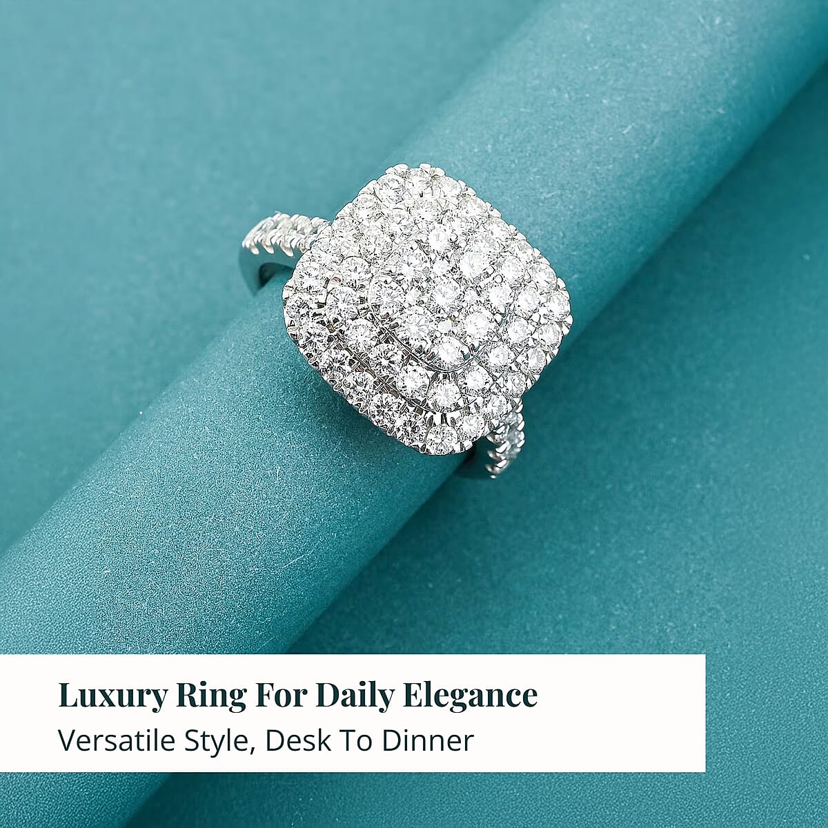 Luxuriant Lab Grown Diamond Ring in Sterling Silver 2.00 ctw (Size 9.0) (G VS) image number 5